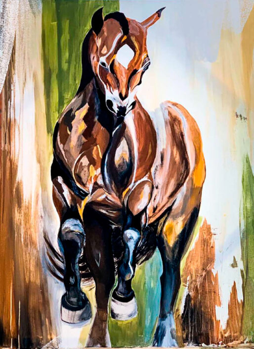 Horse-animals-Canvas artist painting EEUU New Jersey New York